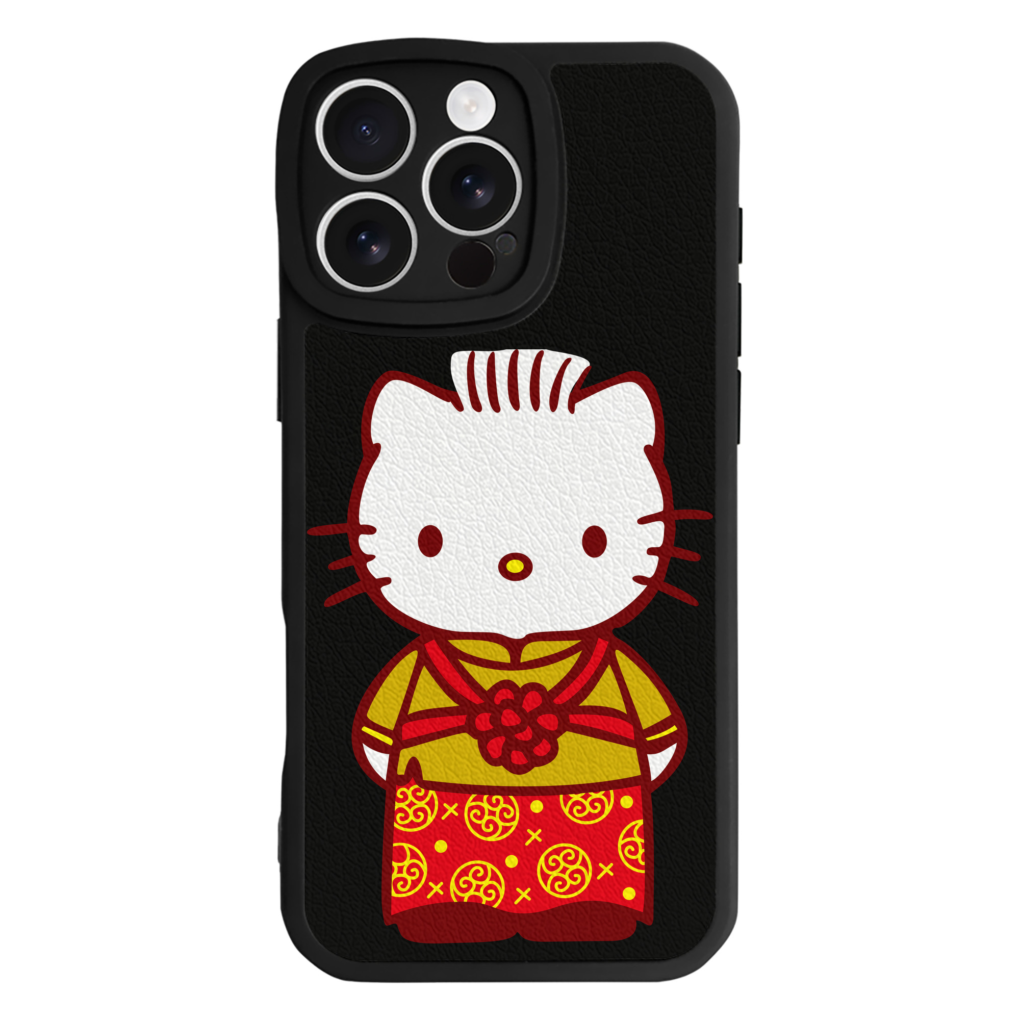 （画像用） Hello Kitty ハローキティ 【iPhone 16シリーズ対応】シリコンスマホケース（レザー調） 材質：シリコン